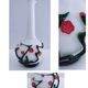 vase glass paste floral decoration Japonese style vintage