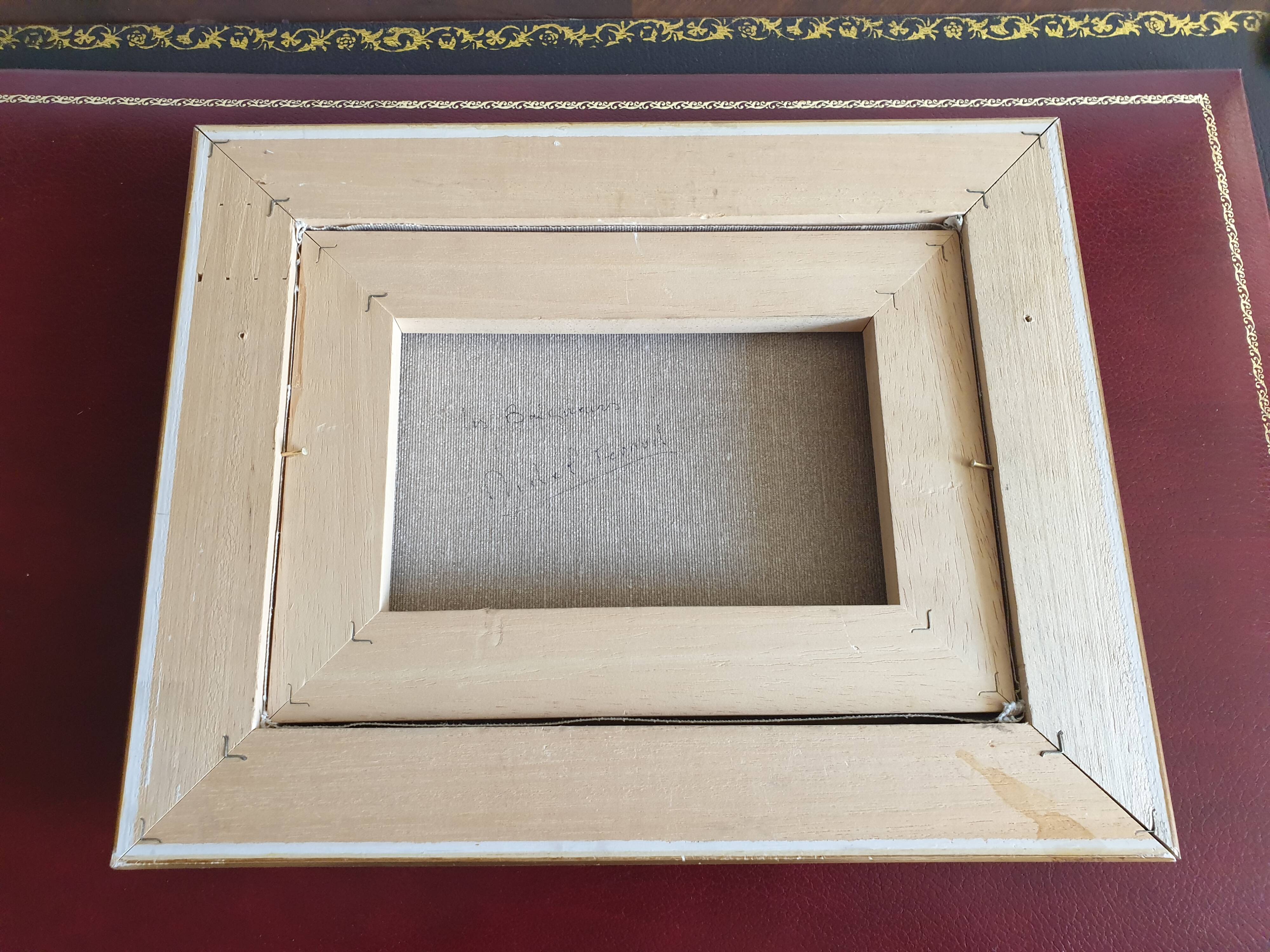 Set of two paintings with identical gold and silver frames