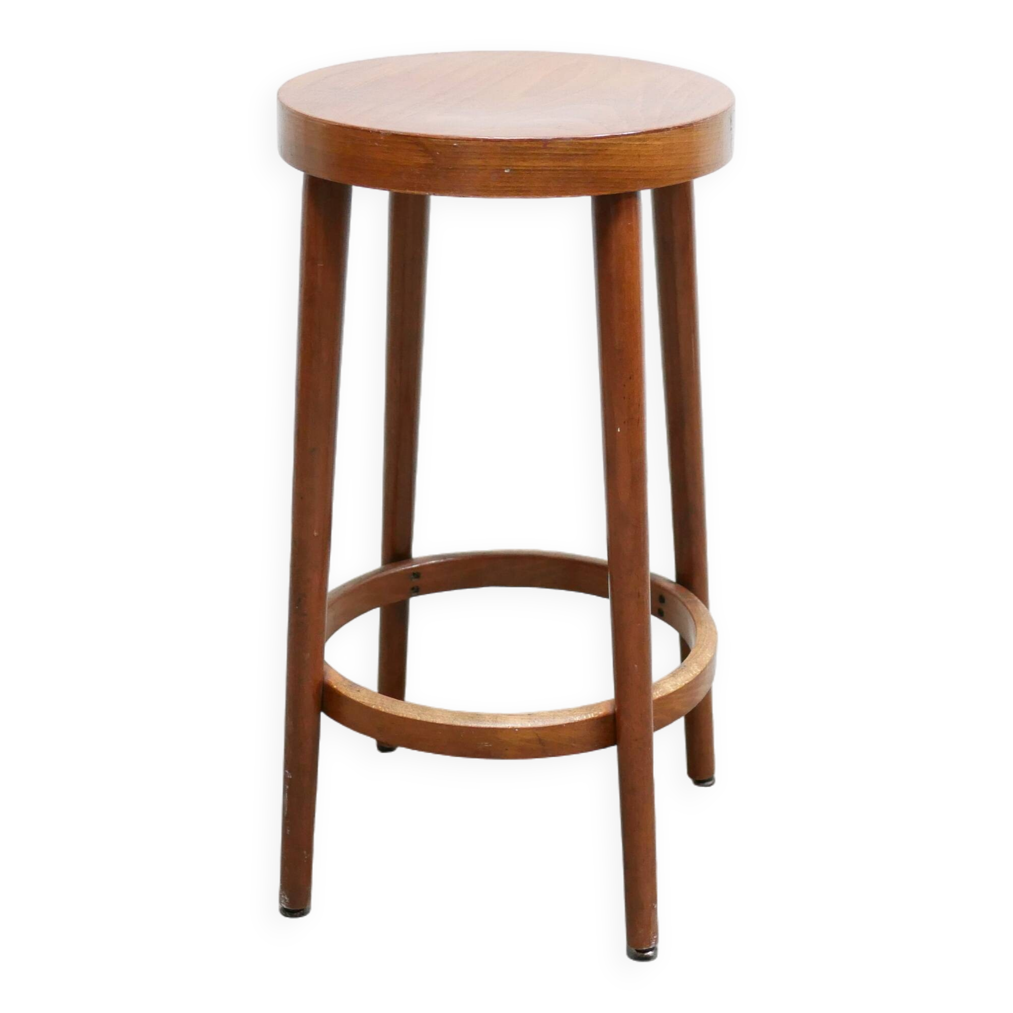 Vintage wooden bar stool by Baumann Editions