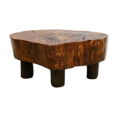 Vintage brutalist coffee table in solid wood