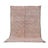 Tapis marocain vintage pâle 197 x 306 cm, tapis en laine berbère, tapis fait main boho