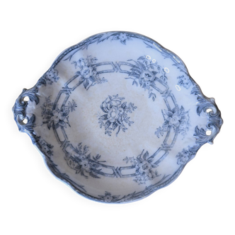 Sarreguemines Ceres Piedouche Fruit Bowl, Blue Flower Decor