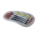 Ceramic bowl, fish and raw vegetables