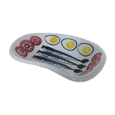 Coupelle en céramique, poisson et crudités