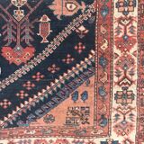 Tapis ancien persan Bakhtiar style savonnerie fait main - 137x265 cm