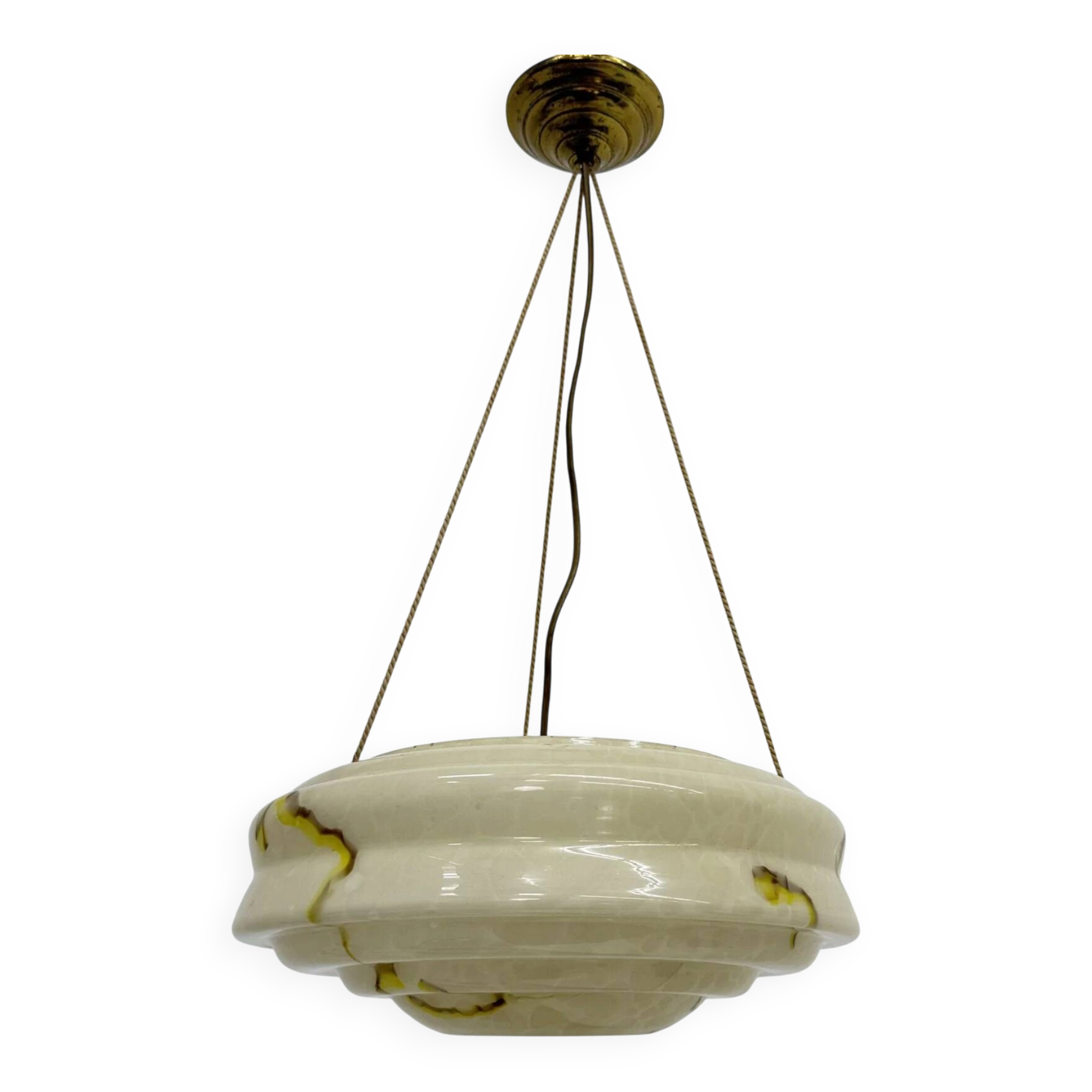 Art deco glass hanging lamp, 1950s