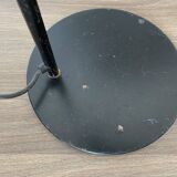 Vintage halogen floor lamp in black lacquered metal and brass ball joint