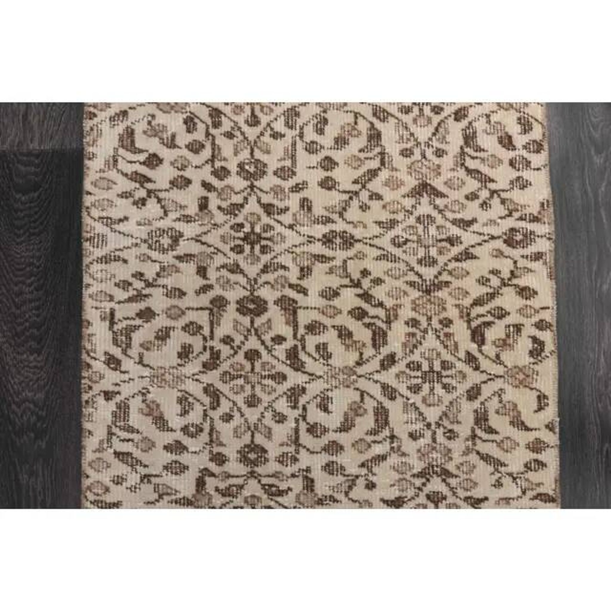 Vintage Turkish Oushak handmade wool cotton beige runner rug 63x295