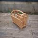 Vintage bamboo and rattan magazine rack -