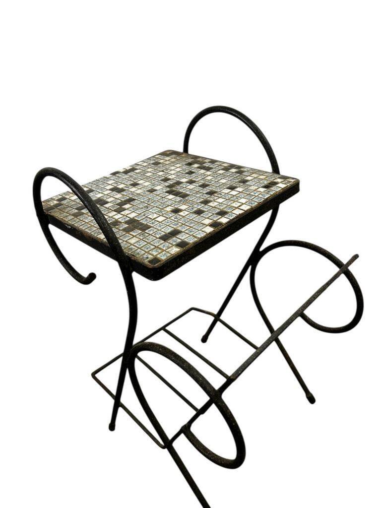 Vintage side table with tiles / plant table / bedside table