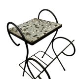 Vintage side table with tiles / plant table / bedside table