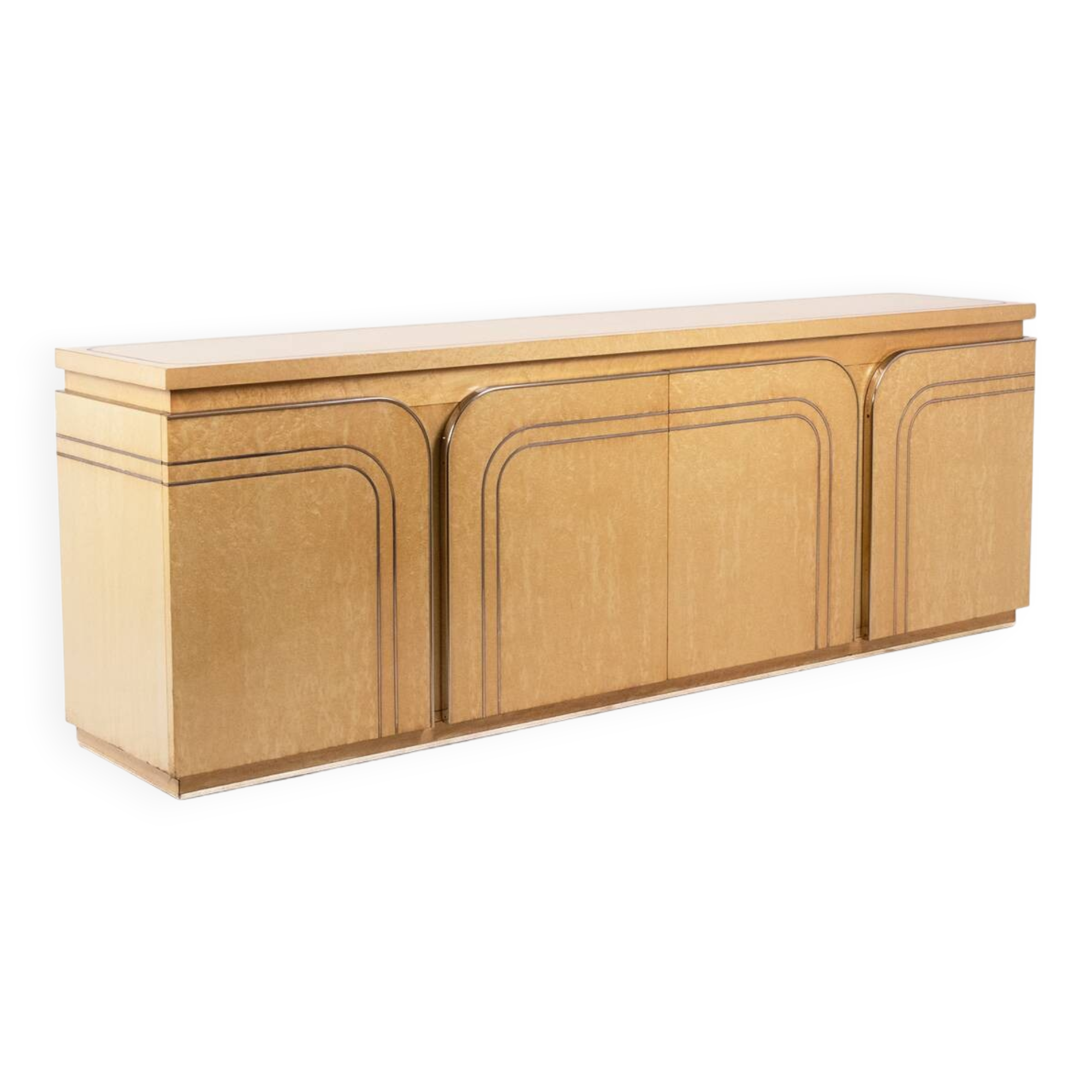 Enfilade à 4 portes en bois de bouleau. Années 1970.