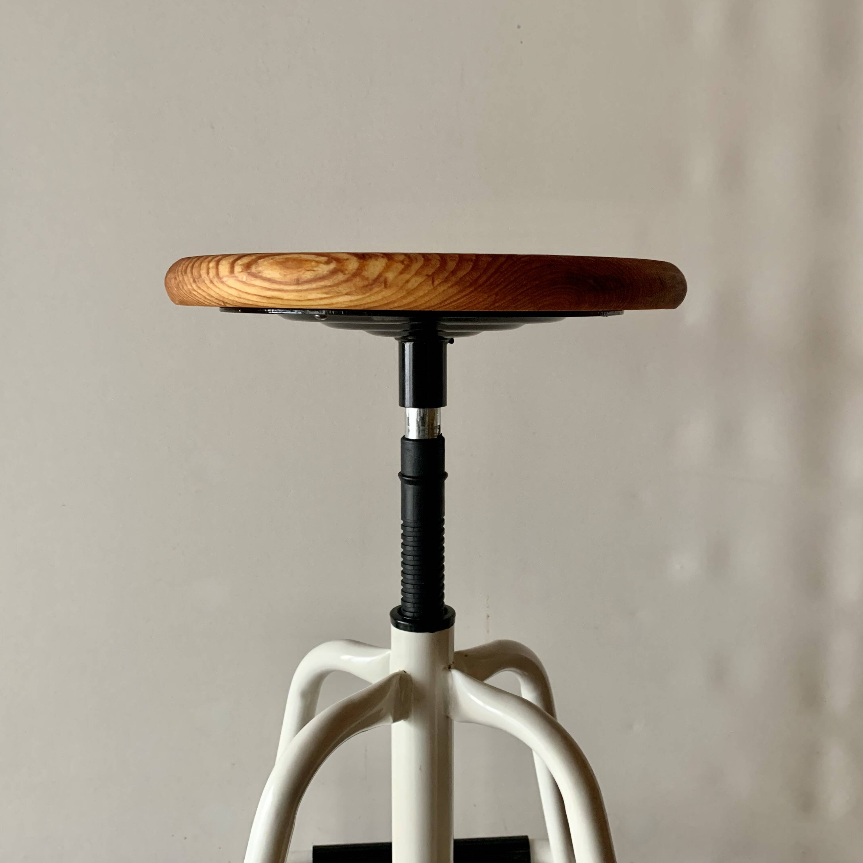 Vintage industrial swivel and height adjustable stool