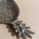 Silver-Plated Pineapple Bowl, 1960s Vintage Saladier in Metal, Tropical Centerpiece