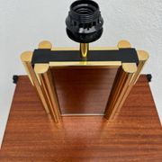 Lampe miroir fumé laiton années 70