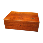 Coffret en acajou massif type cave à cigares