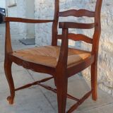 Mulched armchair with louis XV style headbands in solid wood