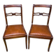 Set of 3 Regency faux leather chairs