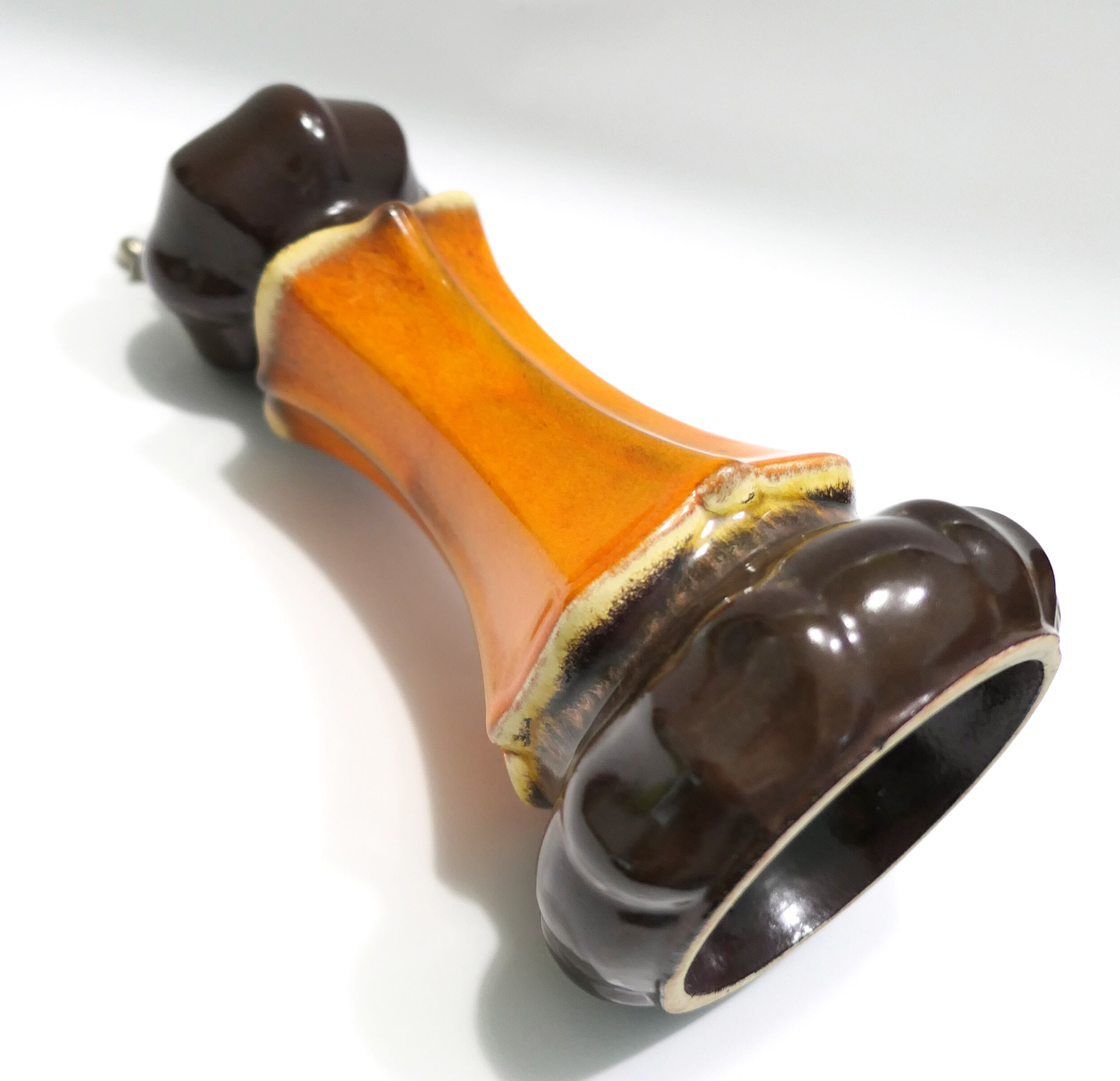 Rare ceramic pepper mill type Vallauris annés 60-70 orange