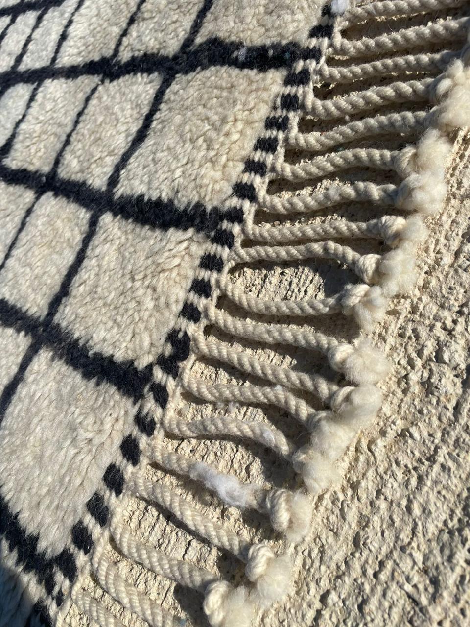 Berber rug black white 152x102cm