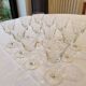 12 crystal wine glasses engraved with floral patterns