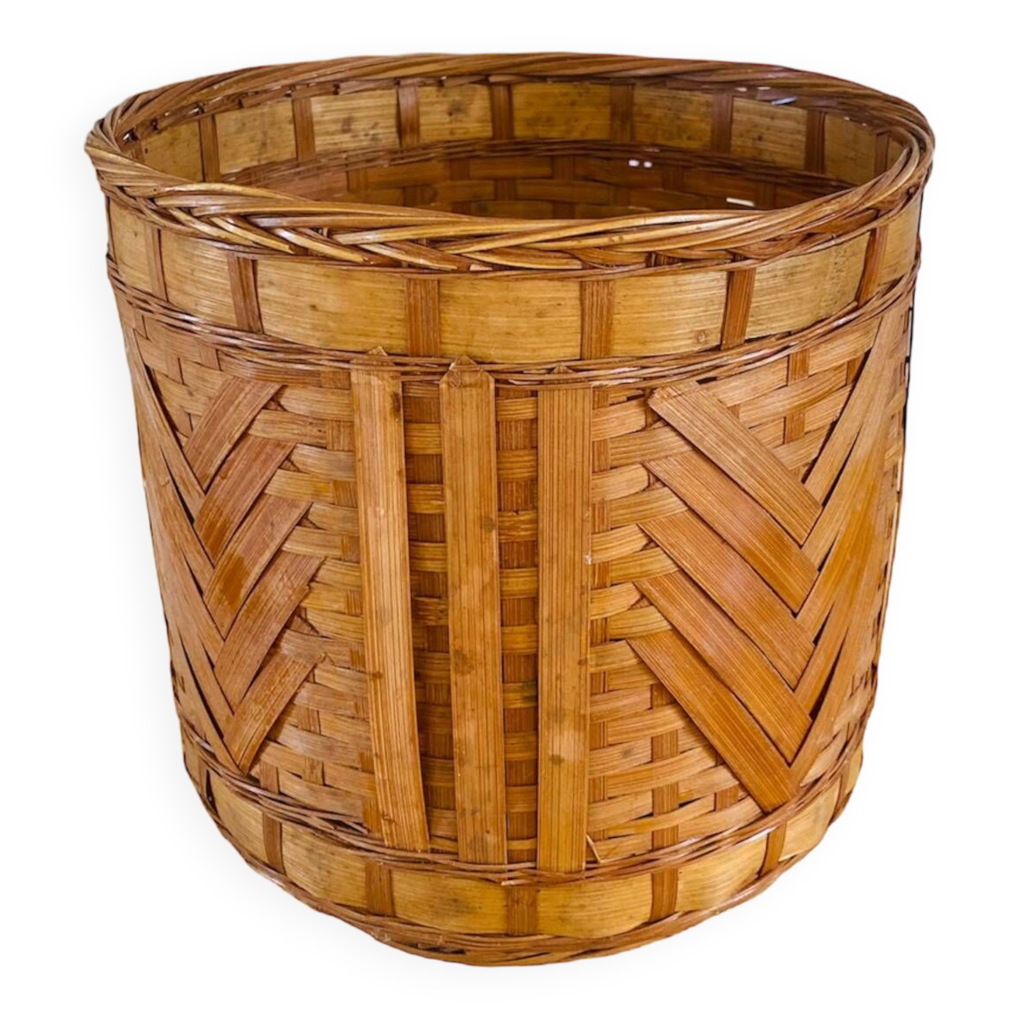 Panier tressé / cache pot vintage
