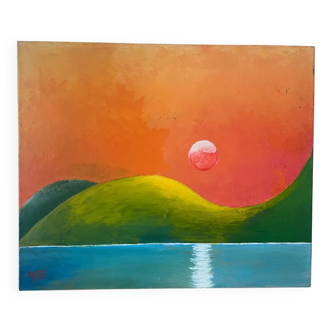 Moon Reflections, modern, signed William Joël