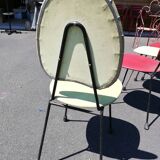 Series of 4 red and yellow vintage chairs