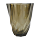 Small geometric vintage Luminarc vase in smoked glass from the 1970s