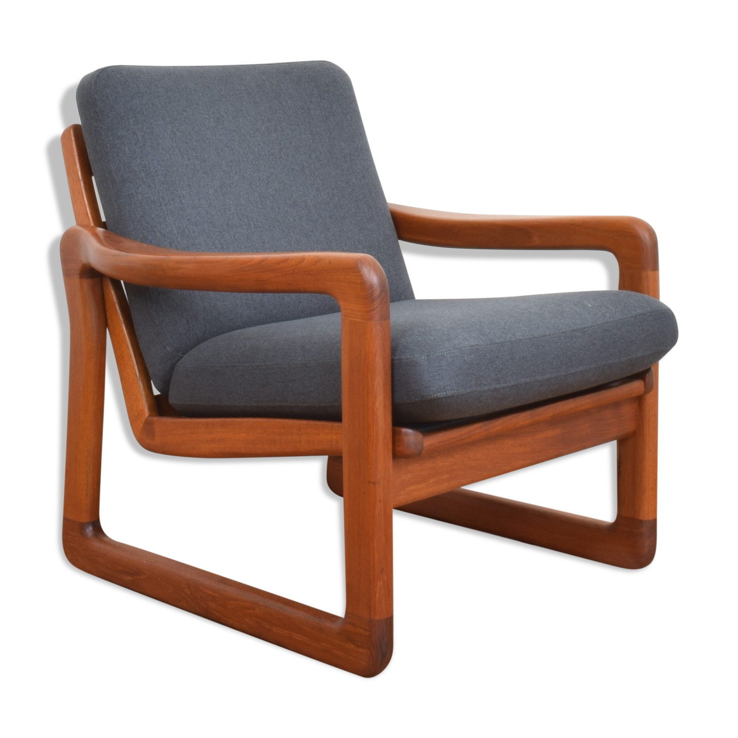 Mid Century Danish Teak Leather Armchair By Th Harlev For Farstrup Mobler 1950s Selency