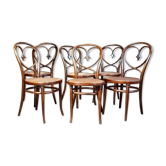 6 art nouveau chairs Fischel N°39 around 1900