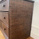 Vintage rattan chest of drawers