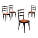 Chaises vintage en bois peint et tissu, design, Italie, années 1960