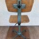 Former metal workshop chair - wood assise adjustable height vintage