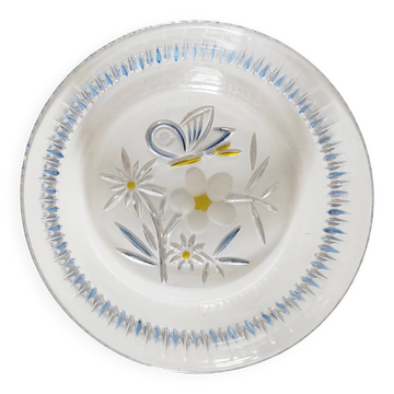 Coupe en verre Walther glass papillon et fleurs