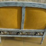 Louis XVI style bench sofa with upholstery and beech wood - Completely revamped
