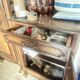 Standing man & solid oak jam cabinet – Antique furniture