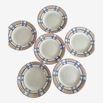 Set of 6 vintage longwy plates