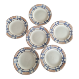 Set of 6 vintage longwy plates