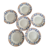 Set of 6 vintage longwy plates