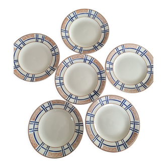 Set of 6 vintage longwy plates