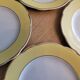 6 flat plates Lunéville Daffodil yellow and golden vintage