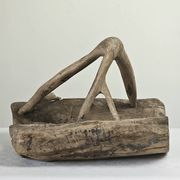 Panier ancien brutaliste bois d'olivier