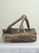 Vintage brutalist olive wood basket