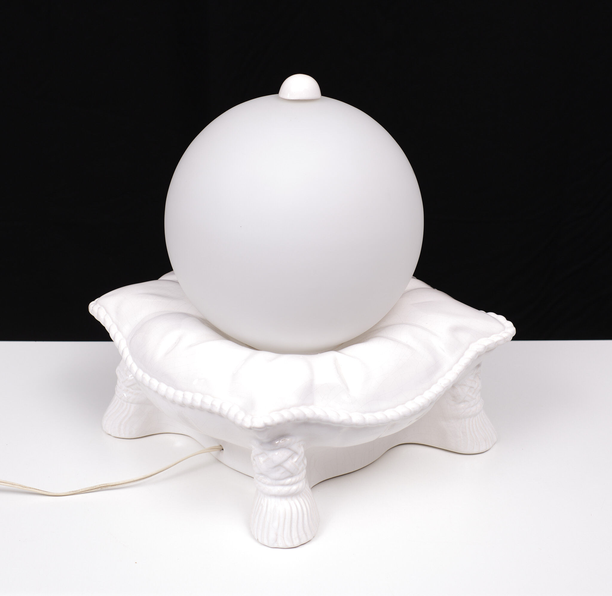 Lampe de table coussins en céramique globe 1970s italie