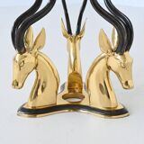 Hollywood Regency style coffee table brass antelope France 1970