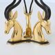 Hollywood Regency style coffee table brass antelope France 1970