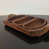 Teak aperitif service, vintage Scandinavian cups