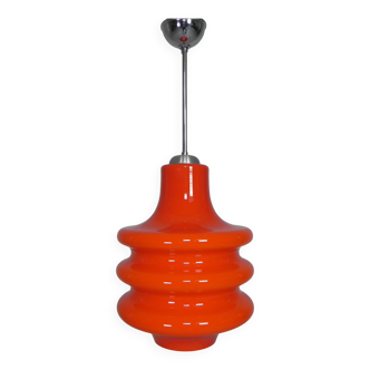 Orange glass Vintage hanging lamp, 1970s