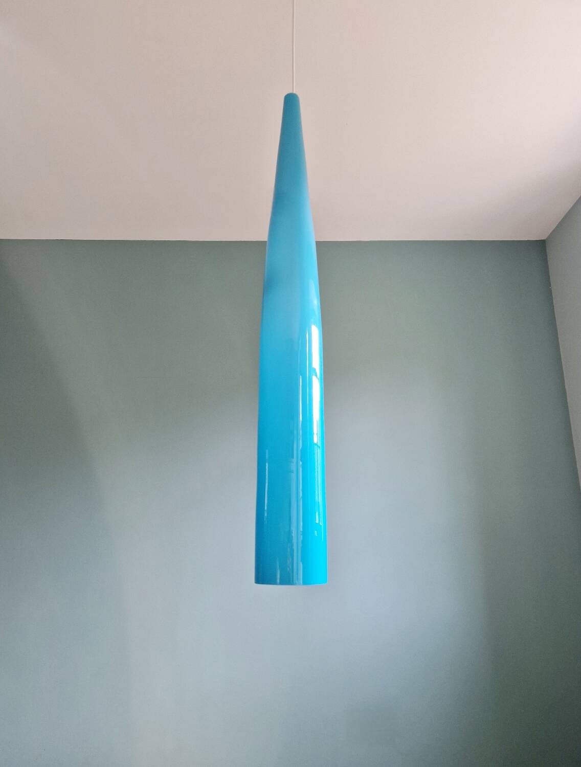 Suspension XXL en verre de Murano bleu, Alessandro Pianon,Vistosi,1960